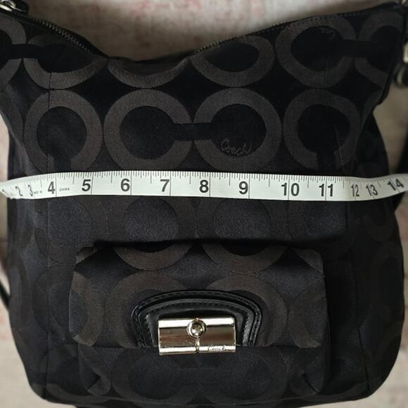 Coach Kristin Signature C Pattern OP Art Hobo Shoulder Bag w /Silver Hardware - Picture 12 of 16